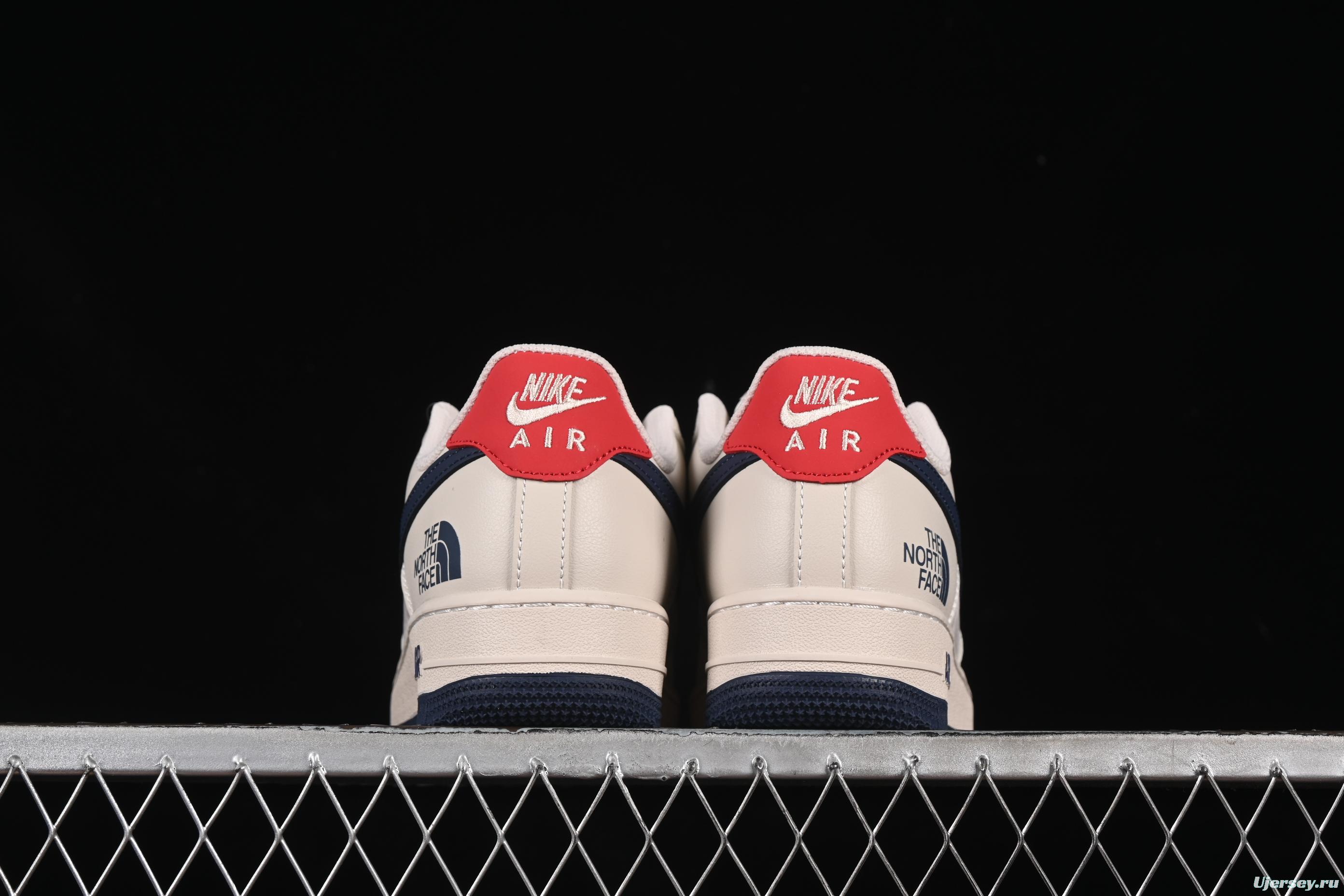 Nike Air Force 1 '07 Low The North Face Collaboration Red Heel Navy Blue Casual Sneakers - XX3168-133