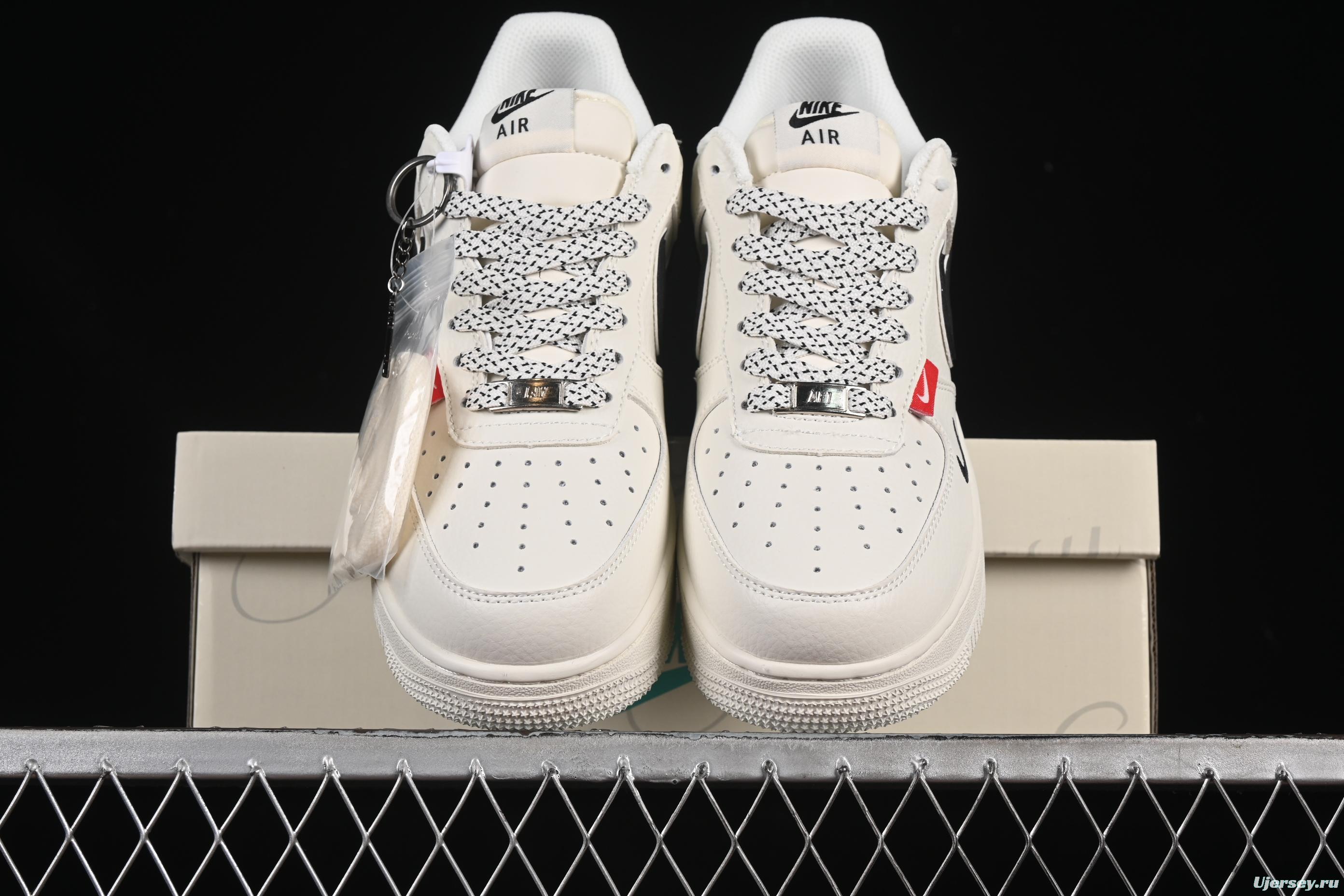 Nike Air Force 1 '07 Low Stussy Collaboration Dual-Tone Red Tag Casual Sneakers - CS5288-010