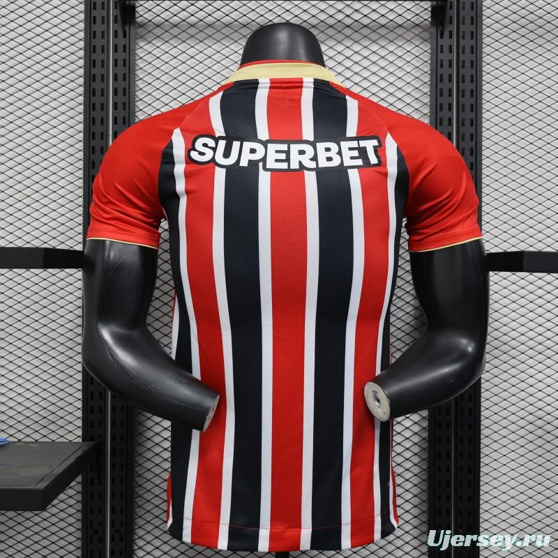 Player Version 25/26 Sao Paulo Home Jersey With Full Sponsors