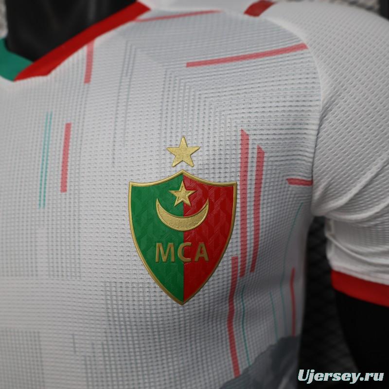 Player Version 2025 MC Alger (MCA) Home White Jersey with Club Emblem Design