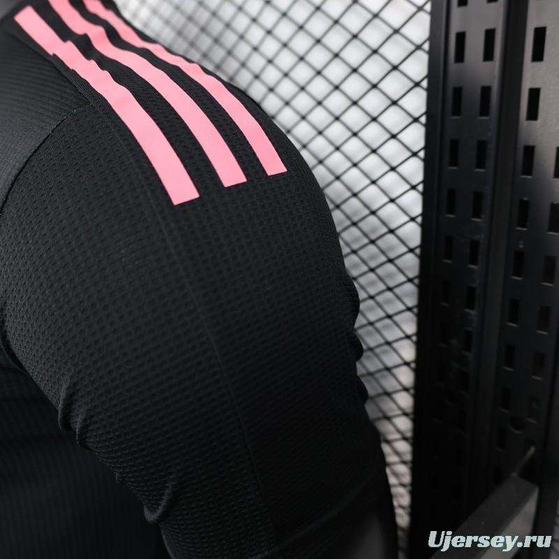 Player Version 2025 Algeria Black with Pink Ornamental Pattern Jersey