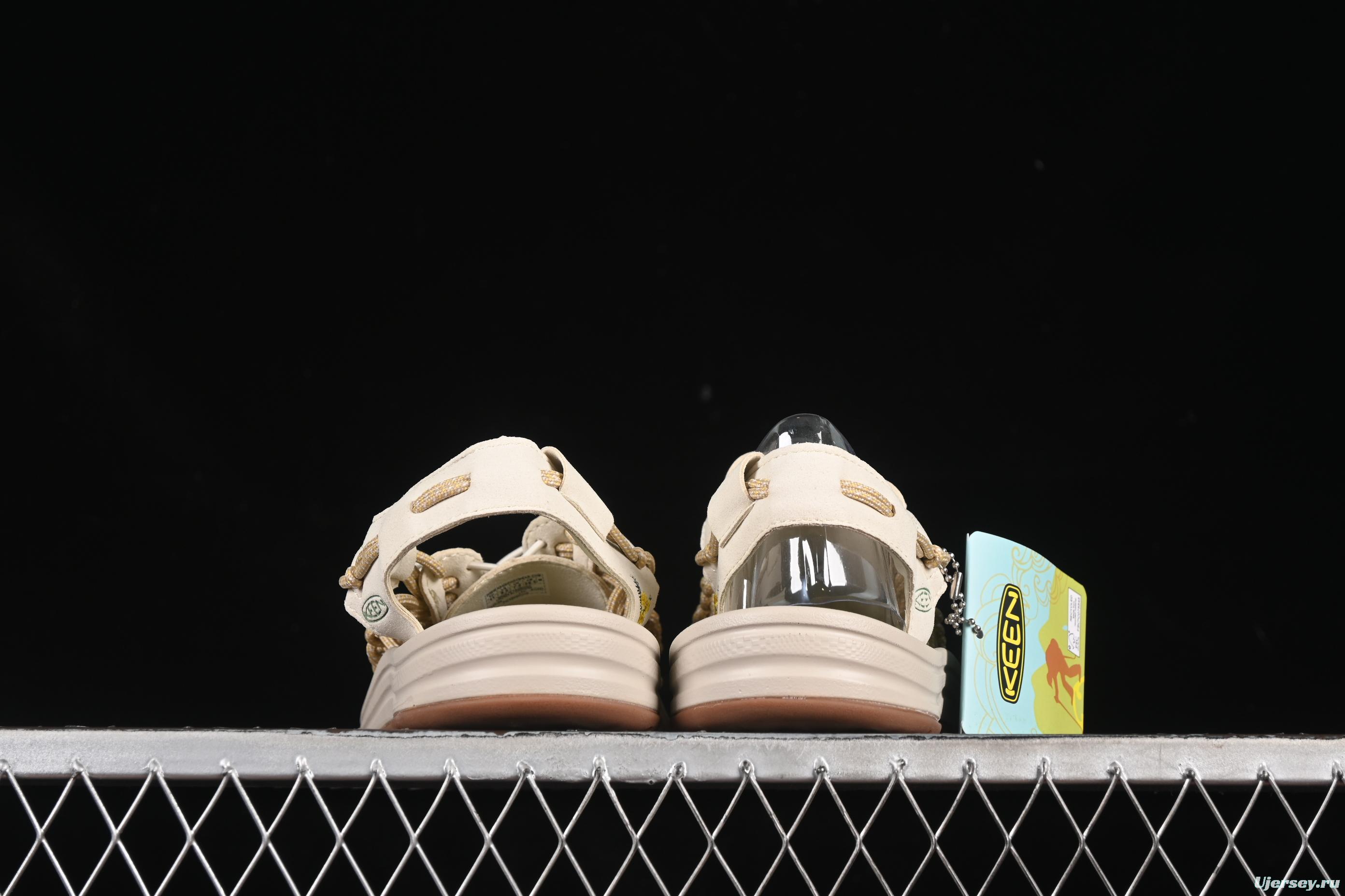 Keen Uneek Flat-M Woven Elastic Strap Casual Outdoor Water Sandals for Hiking and Wading - 1025169 MIMOSA