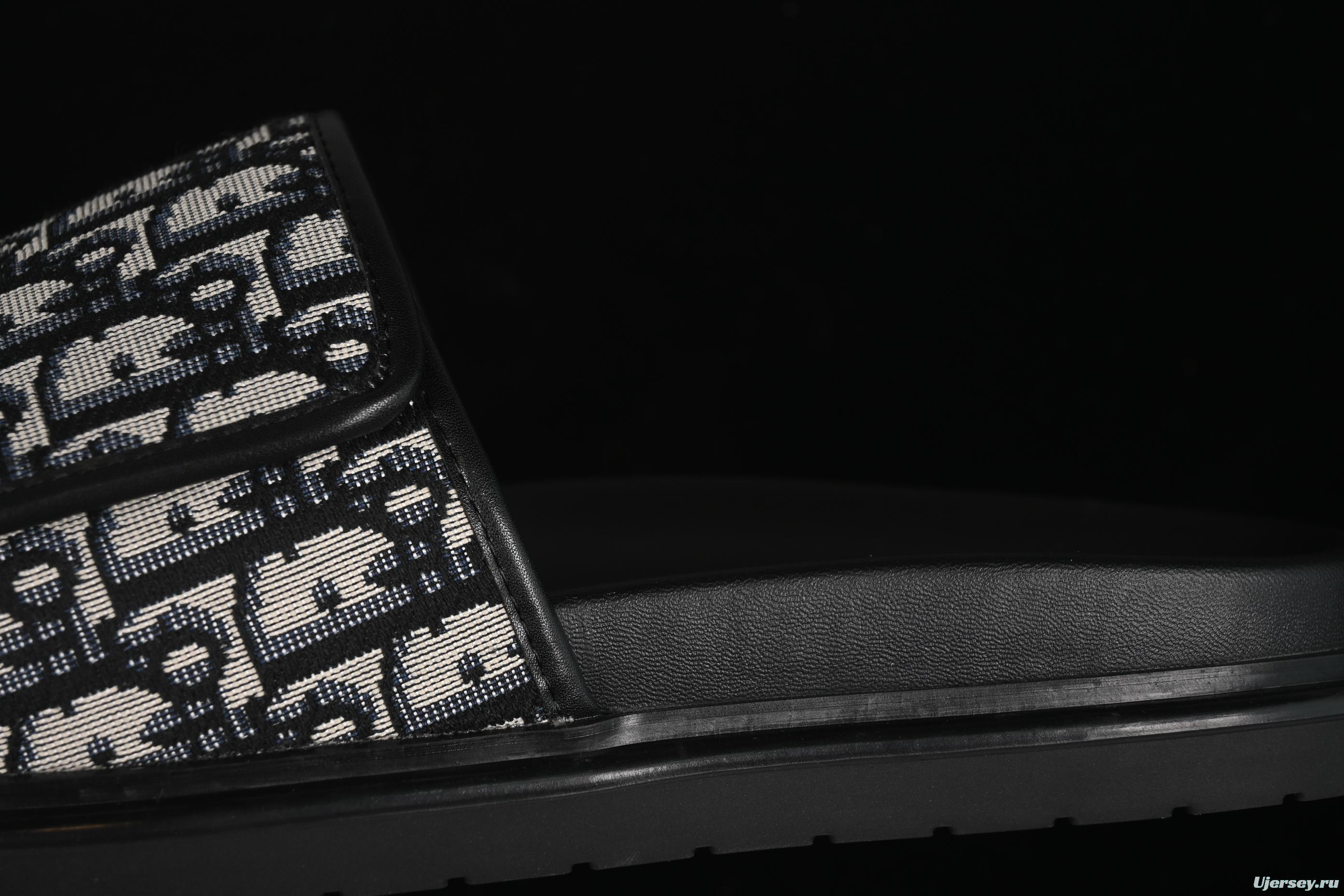 Dior Aqua Summer Men's Platform Casual Sandals with Oblique Print and Leather Accents - 3SA126ZSA