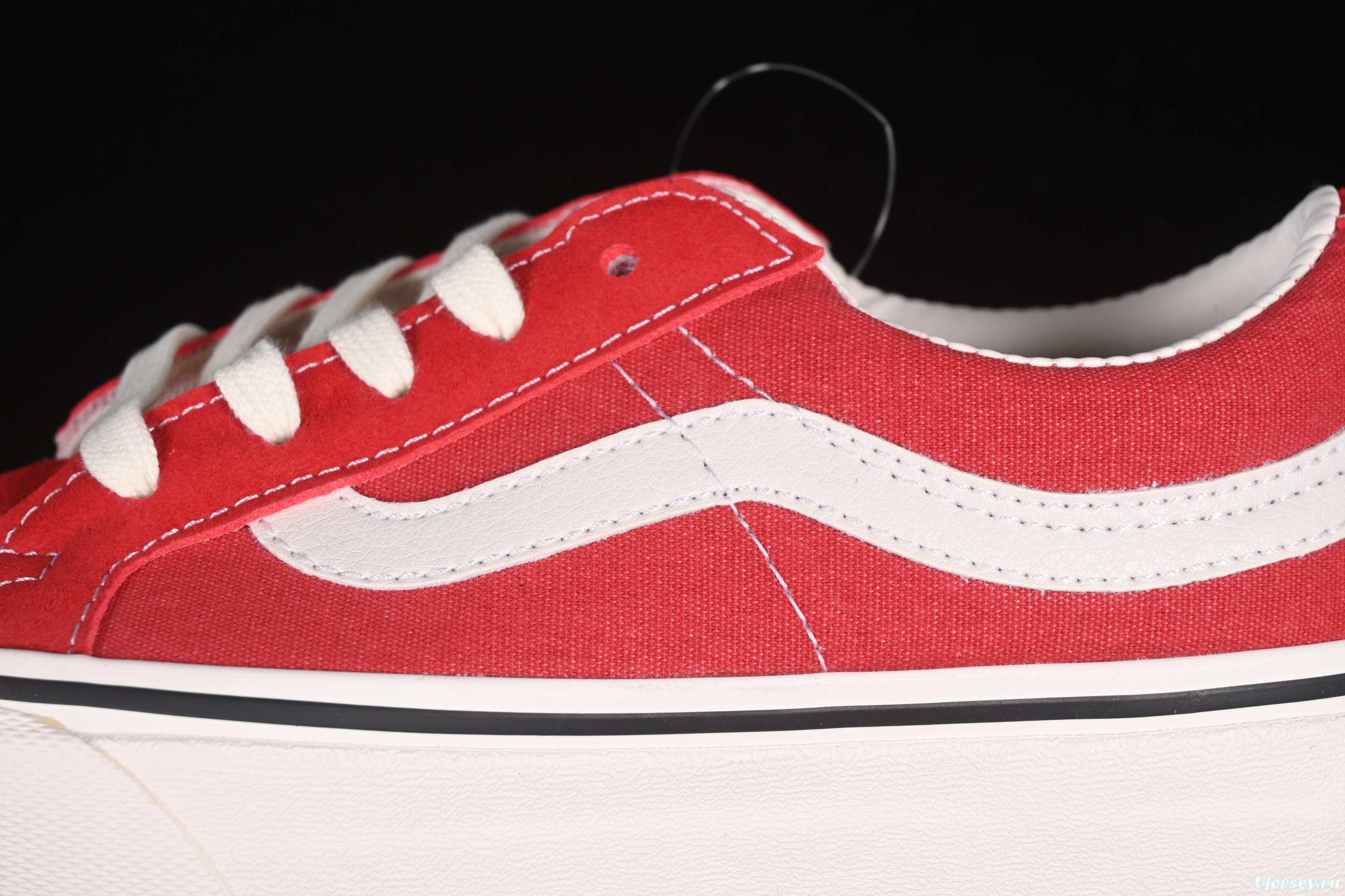 Vans Sk8-Low White Red Anti-Slip Casual Skate Shoes - VN0A4UWIXGJ