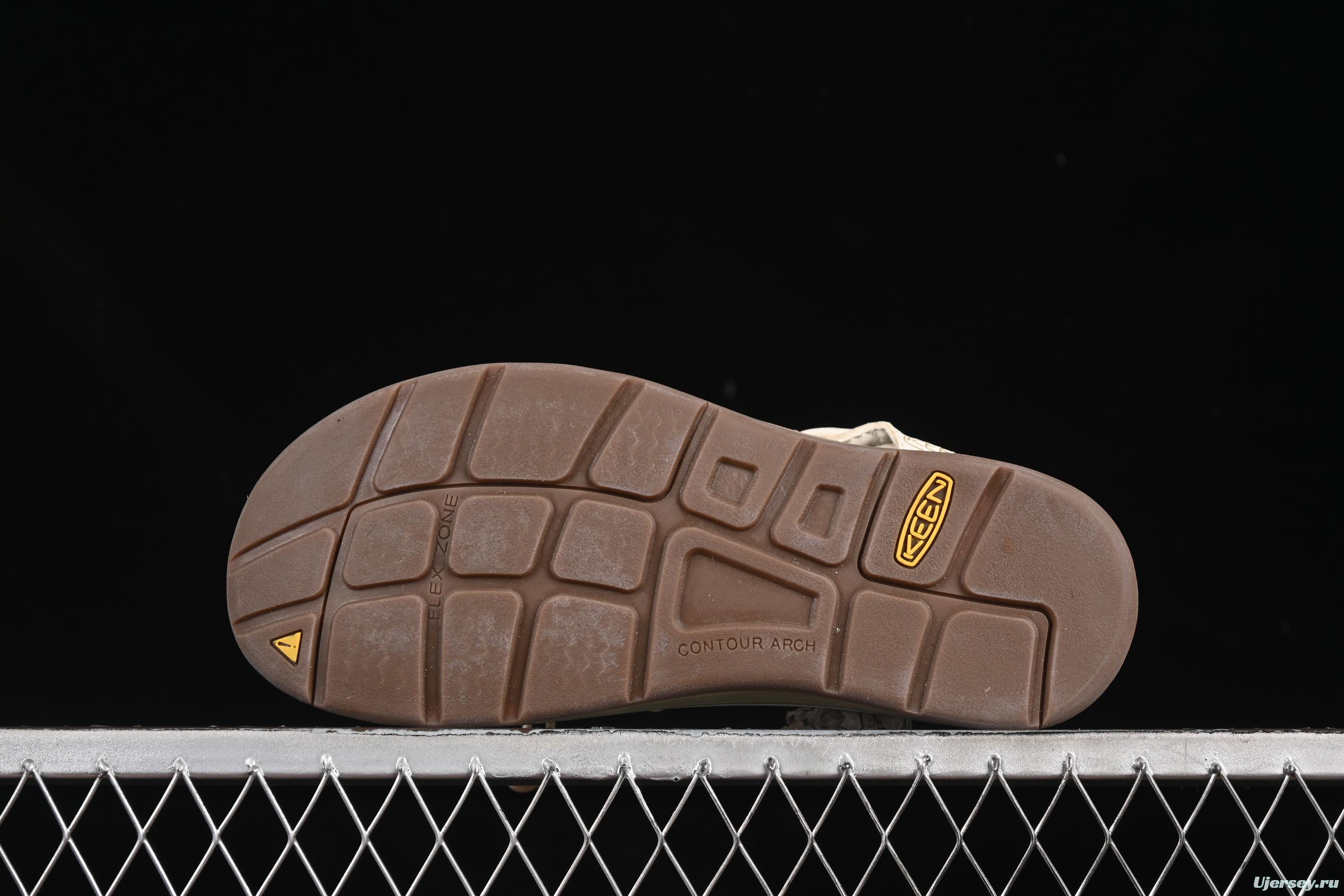 Keen Uneek Flat-M Woven Stretch Outdoor Water Sports Sandals - 1025169 WHITE CAP