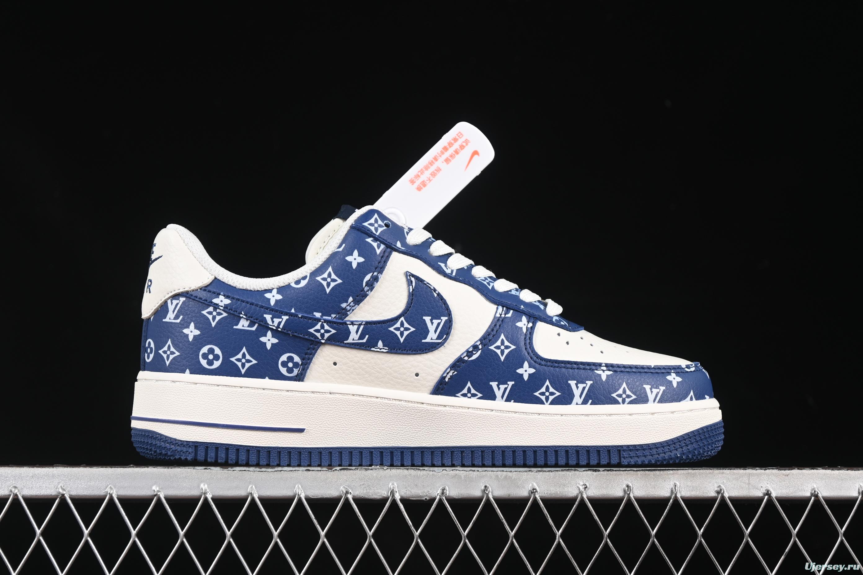 Nike Air Force 1 '07 Low LV Collaboration White Blue Swoosh Casual Sneakers - LW9279-008