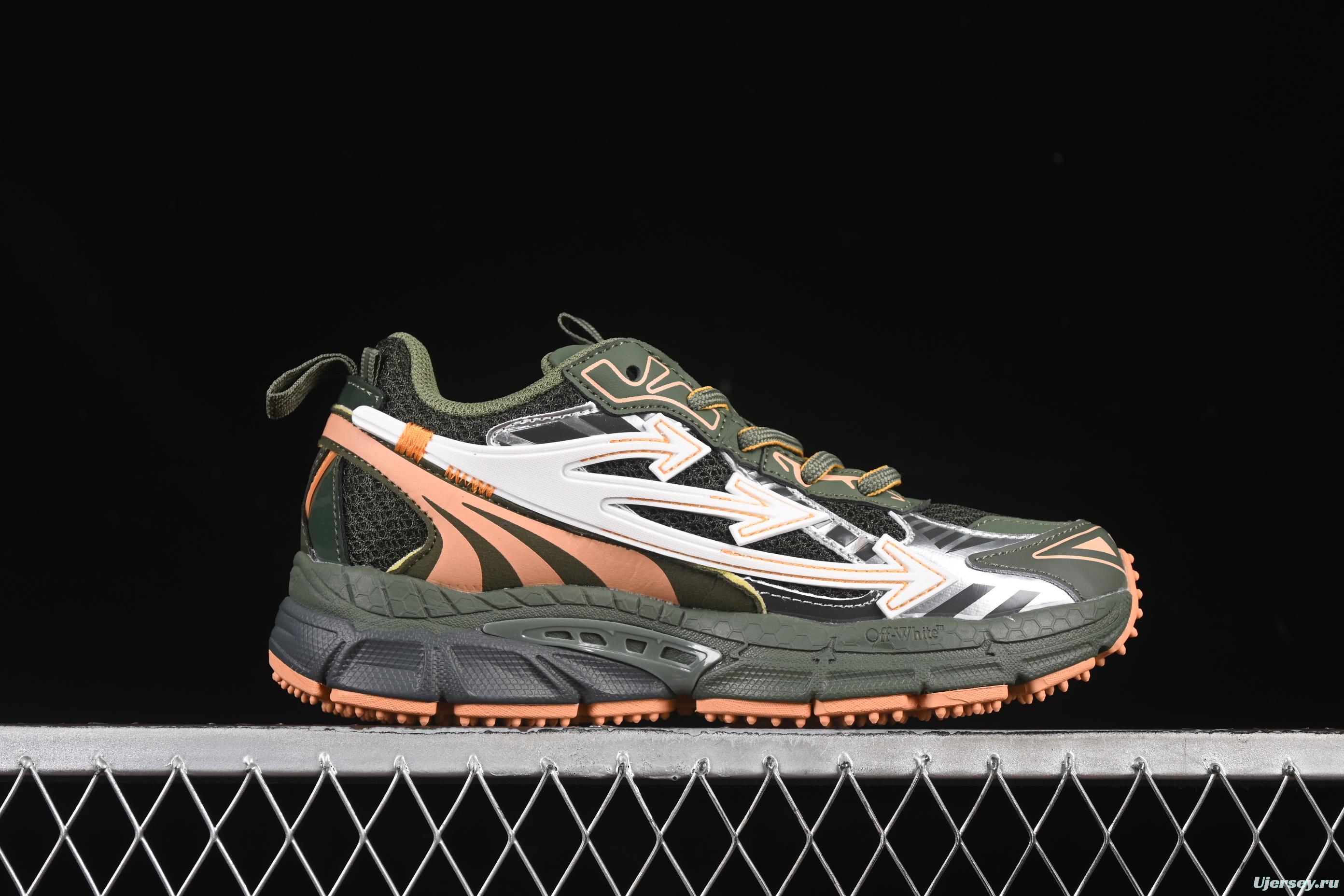 Off-White Be Right Low-Top Lifestyle Sneakers in White Green Orange - C.D4