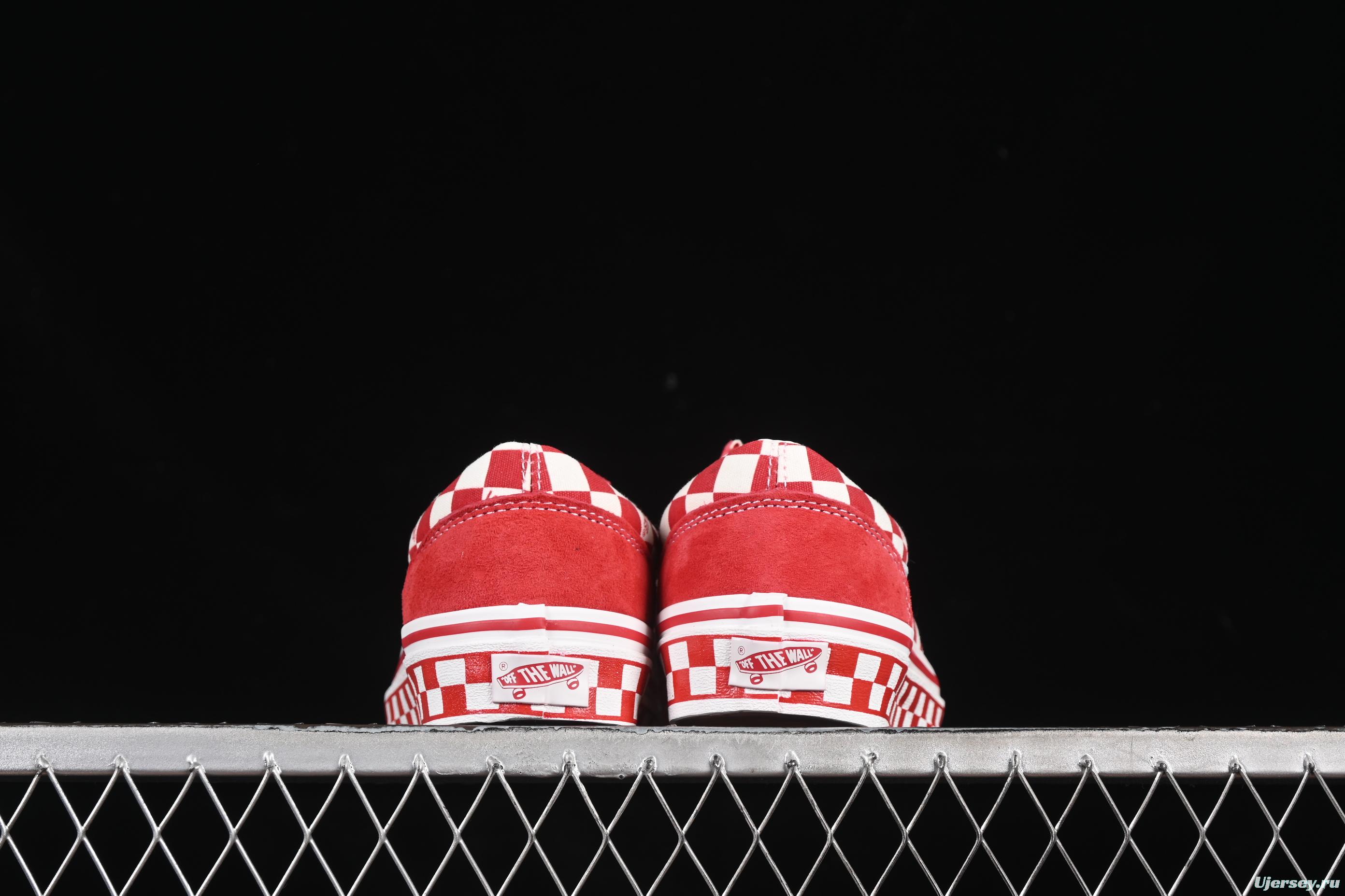 Vans Old Skool 36 LX-BMX Classic Skate Shoes in White Red Checkerboard - VN000D57ERM