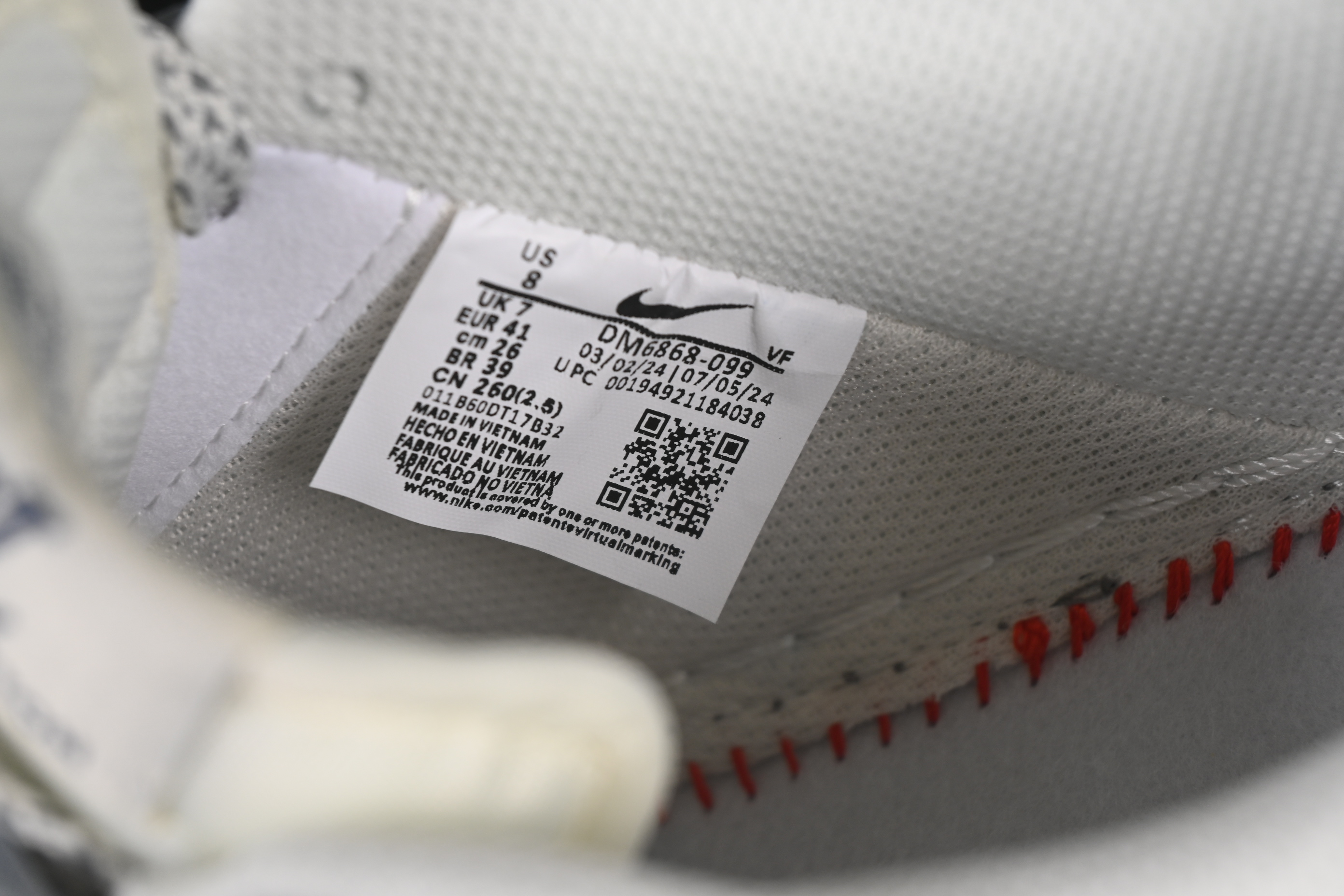 Nike Air Force 1'07 Low LV Collaboration Grey Blue Canvas Lace-Up Casual Sneakers - DM6868-099