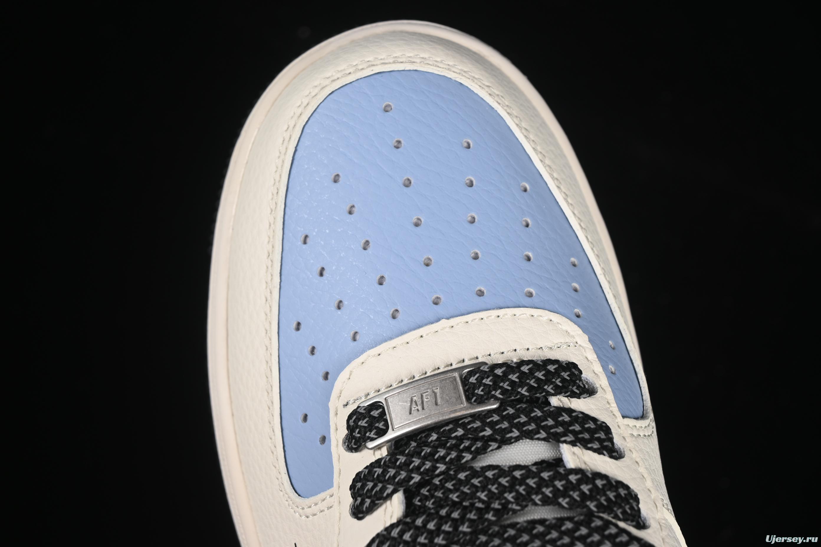 Nike Air Force 1 '07 Low LV Collaboration Black Water Blue Casual Sneakers - JJ2508-712