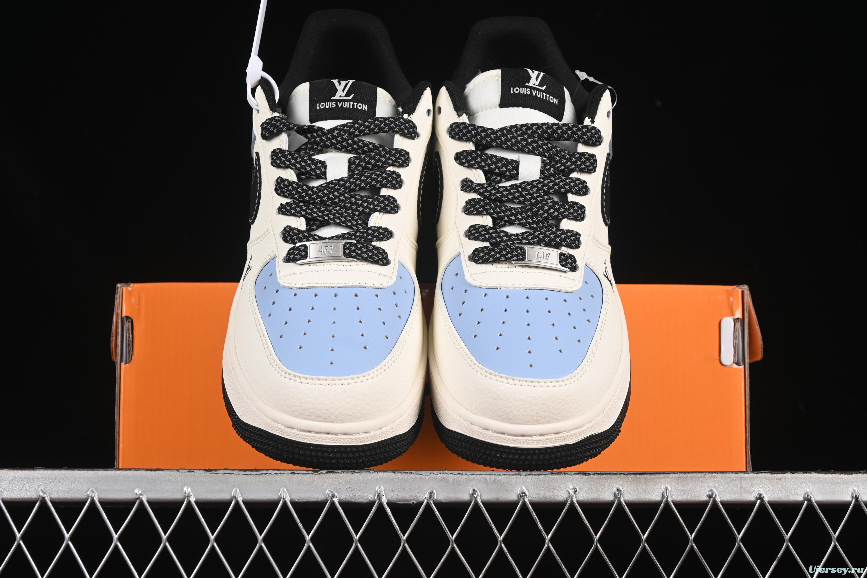 Nike Air Force 1 '07 Low LV Collaboration Black Water Blue Casual Sneakers - JJ2508-712