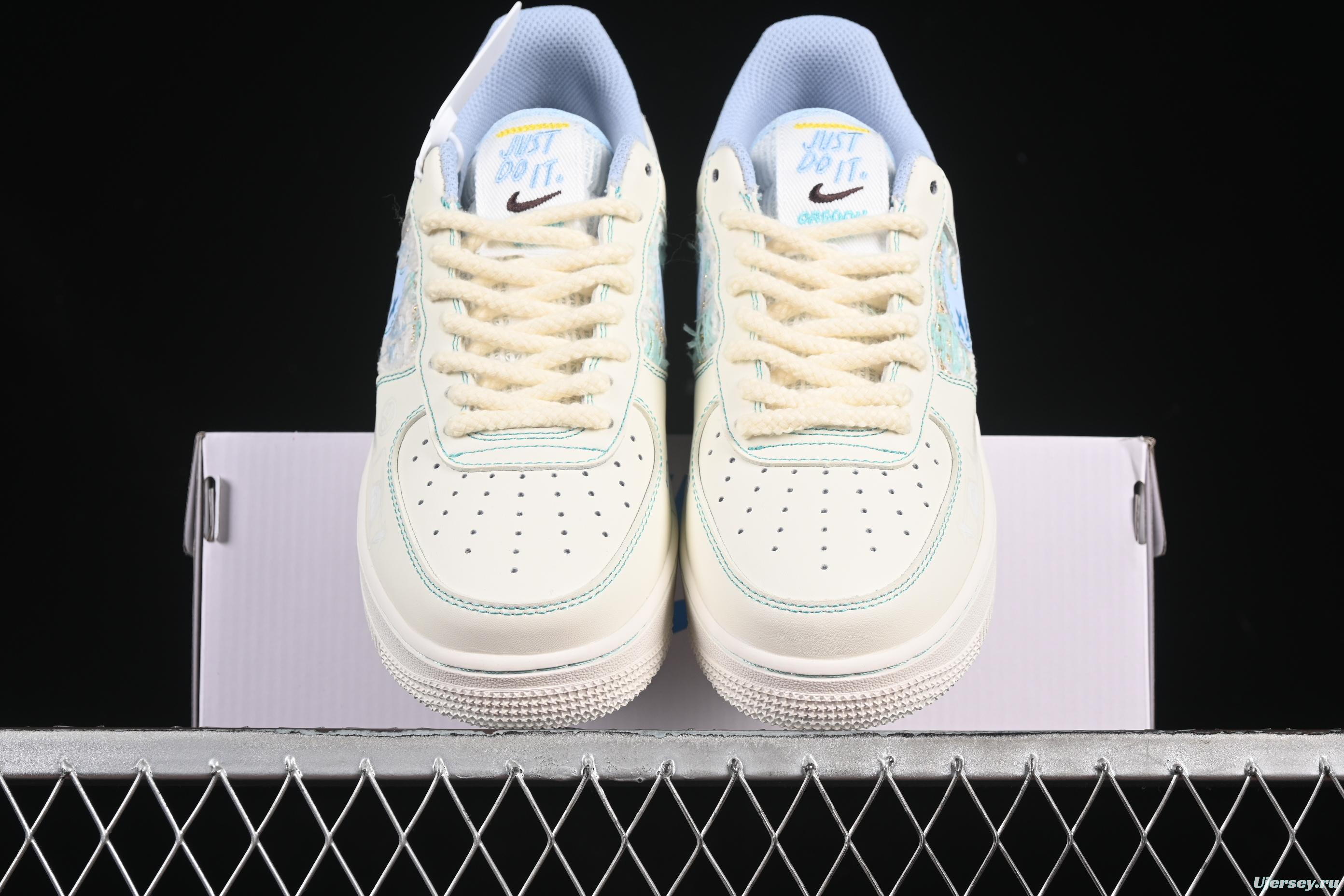 Nike Air Force 1'07 Low "Love Words" Casual Sneakers with Blue Romantic Design - FJ7740-510