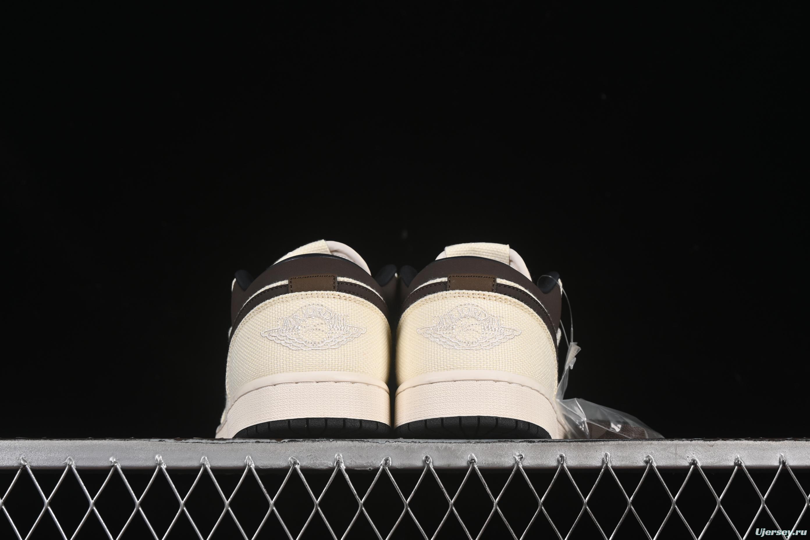 Nike Air Jordan 1 Low "Dongdan" Casual Sneakers in Woven Beige - IB8058-110