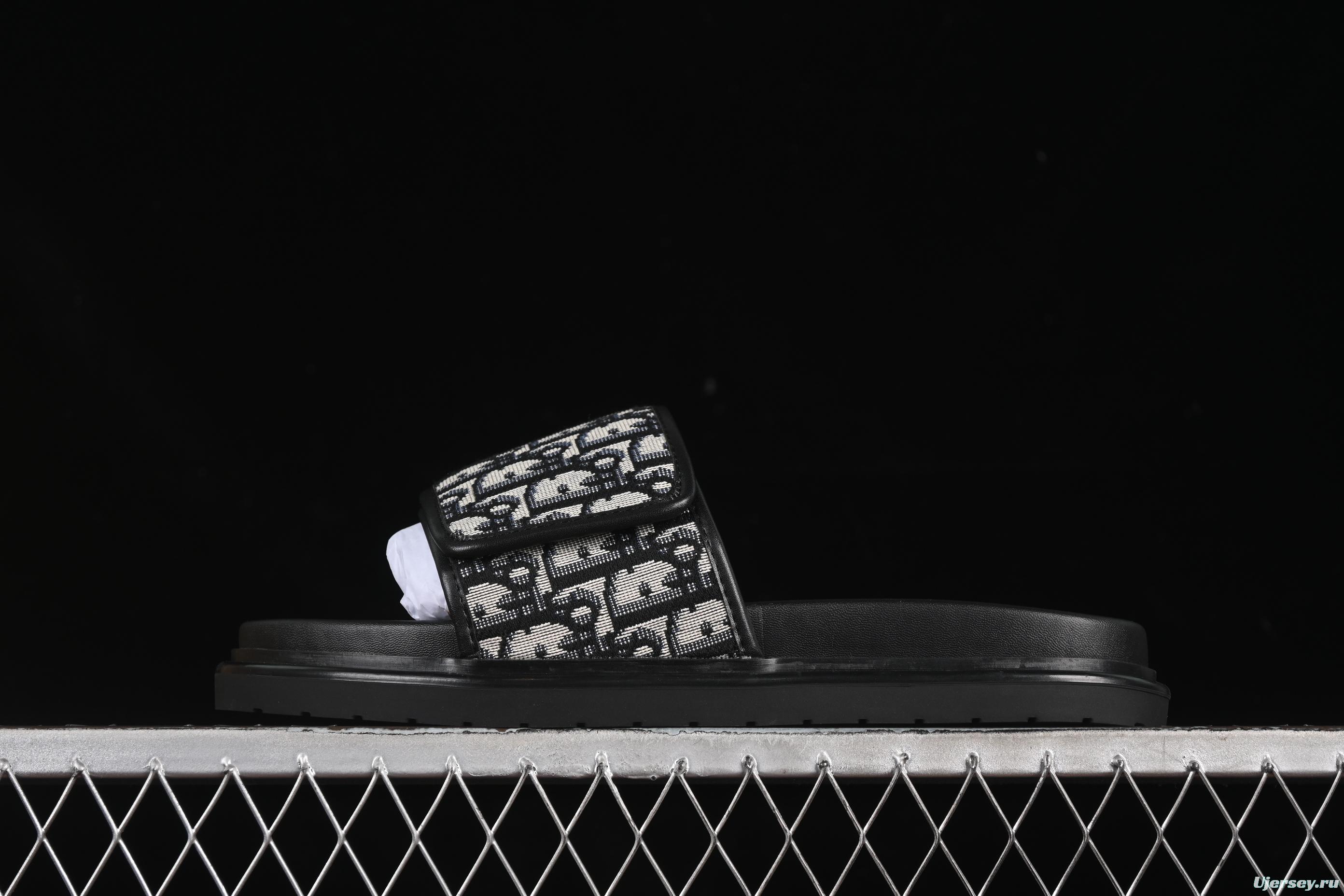 Dior Aqua Summer Men's Platform Casual Sandals with Oblique Print and Leather Accents - 3SA126ZSA