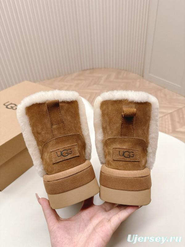 2024 Women UGG Chestnut Suede Sheepskin Snow Boots MJ00320