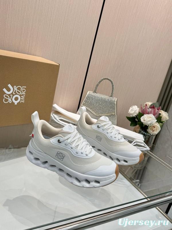 2025 Unisex Loewe White Mesh Rubber Sneakers