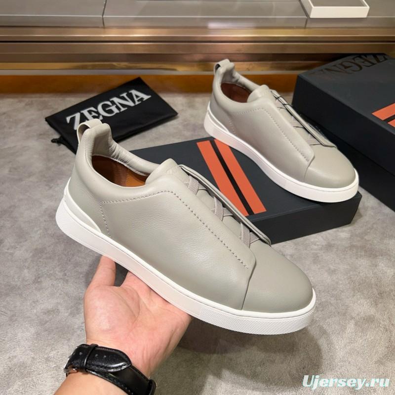 2024 Men Ermenegildo Zegna White Leather Sneakers MJ00280