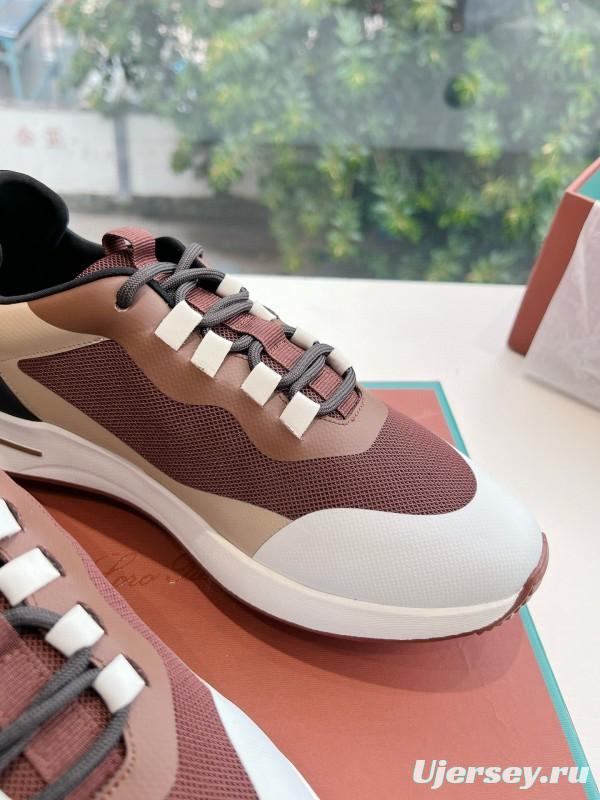 2024 Unisex Le Parmentier Brown Beige Knit Casual Sneakers Top Version MJ00340