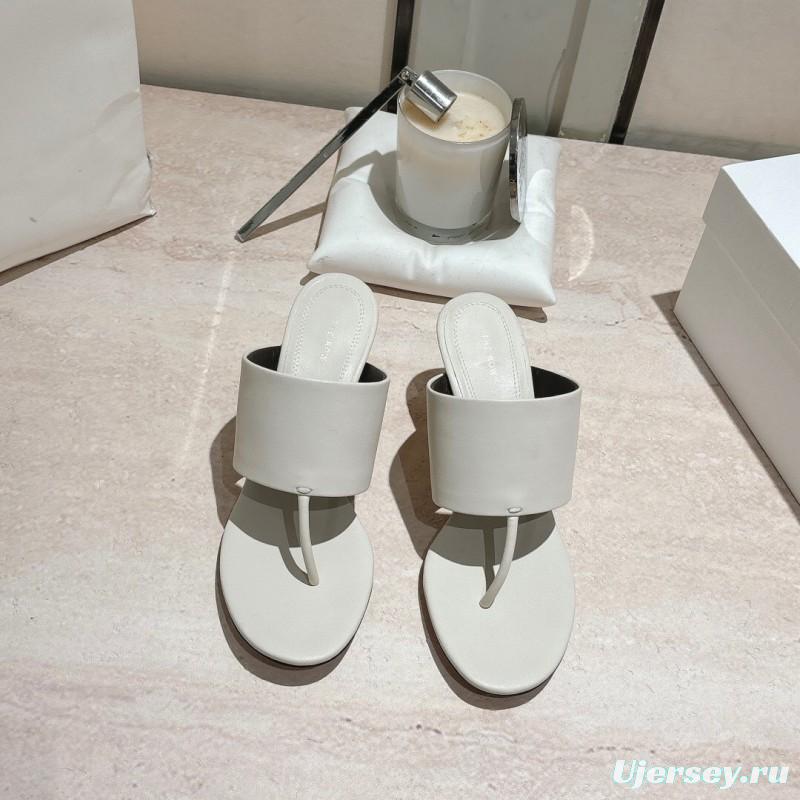 2025 Toteme White Calfskin Slippers