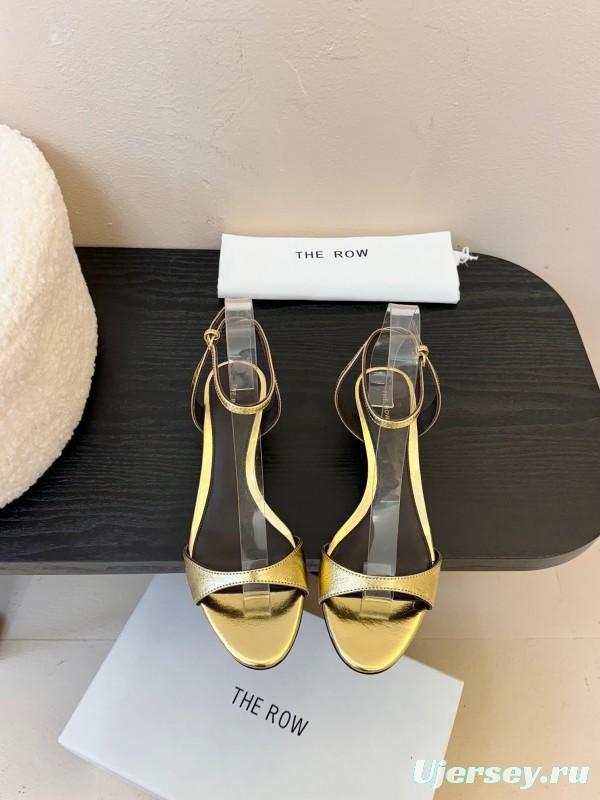 2025 Women The Row Gold Leather Sandals
