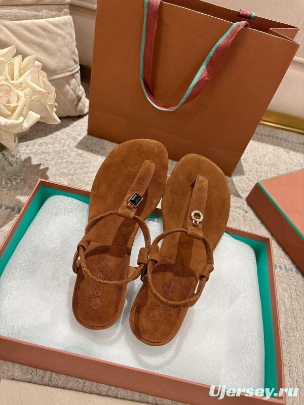 2025 Women LP Brown Suede Sandals LY00360