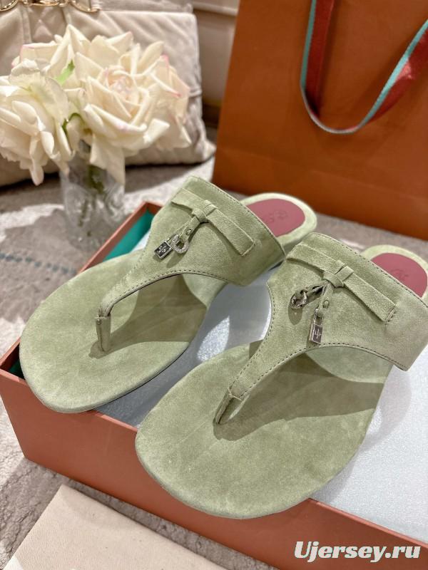 2025 Slippers LP Light Green Suede Casual LY00250