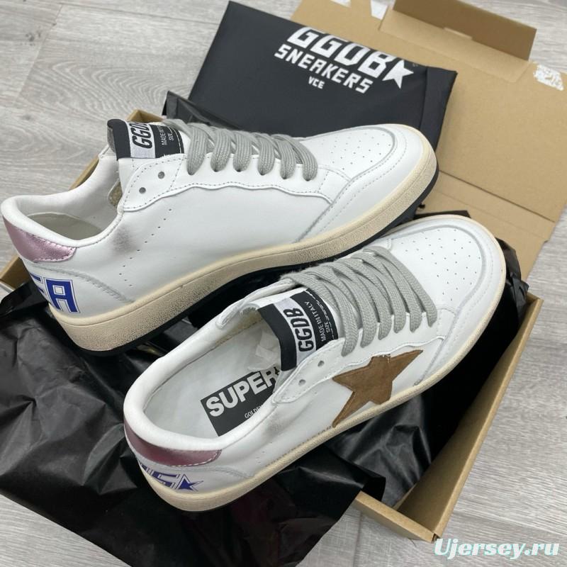 2024 Unisex GGDB White Brown Suede Leather Low Top Sneakers MJ00260