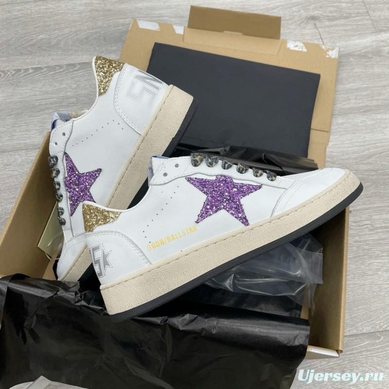 2024 Unisex GGDB White Purple Gold Leather Suede Sneakers MJ00260