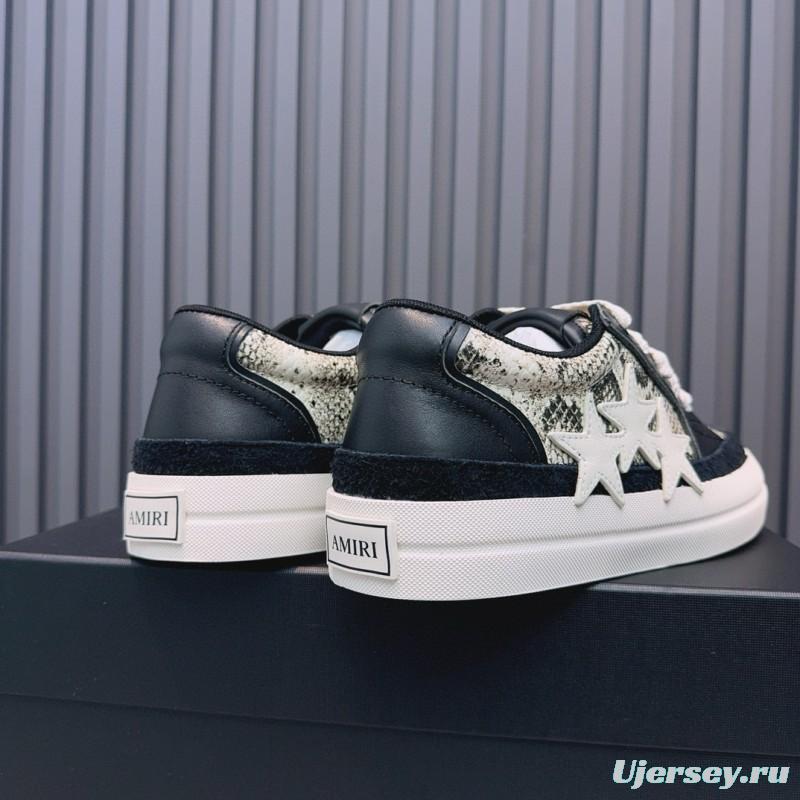 2024 Unisex Amiri Black White Leather Sneaker MJ00300