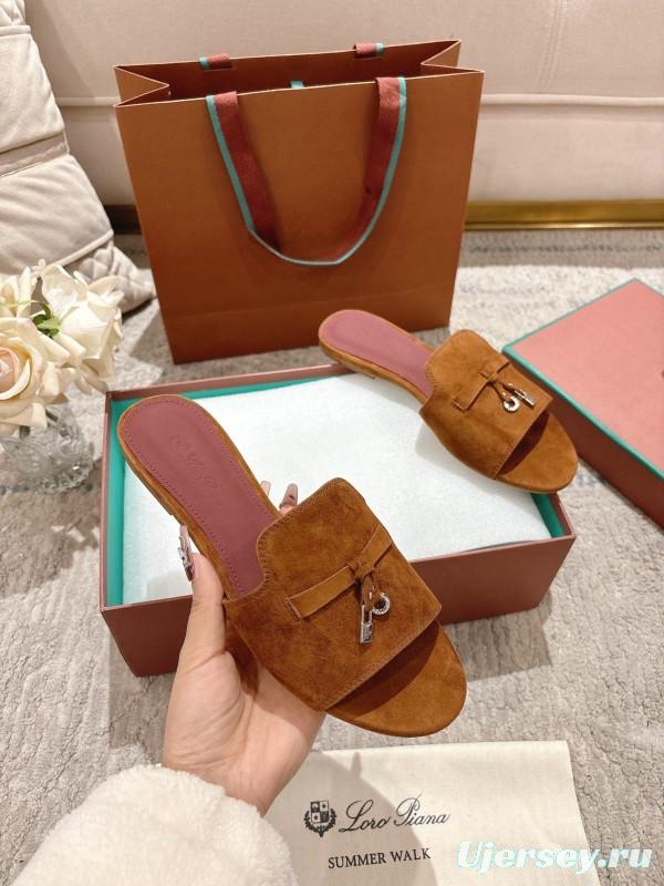 2025 LP Brown Suede Slippers