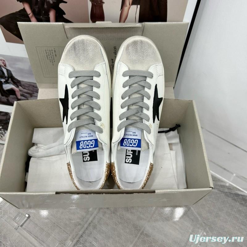 2025 Women GGDB White Black Glitter Leather Suede Sneakers