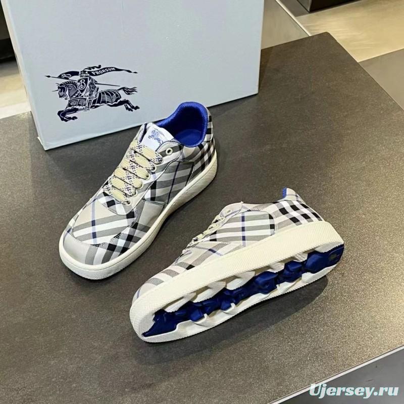 2024 Unisex Burberry Beige Black White Calf Leather Casual Shoes MJ00330