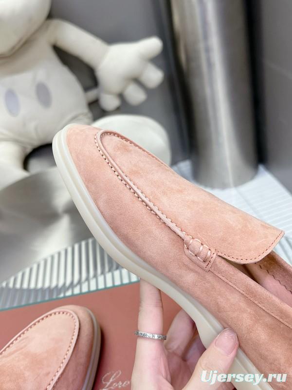2024 Women Le Parmentier Pink Suede Loafers