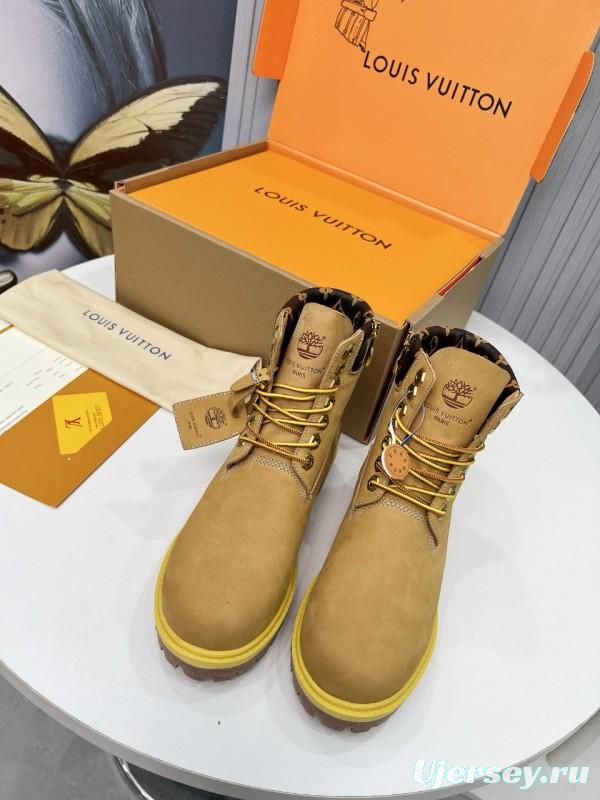 2024 Unisex Louis Vuitton Brown Waterproof Leather Ankle Boots Monogram MJ00450