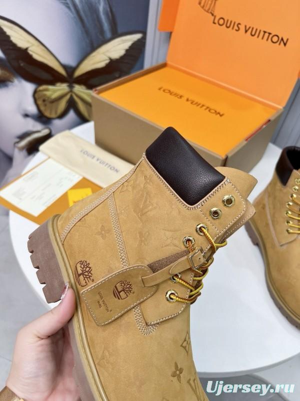 2024 Unisex Louis Vuitton Brown Nubuck Leather Ankle Boots Monogram MJ00450