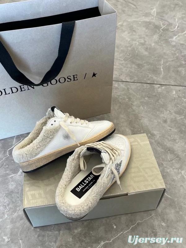 2024 GGDB white silver leather shearling sneakers MJ00280