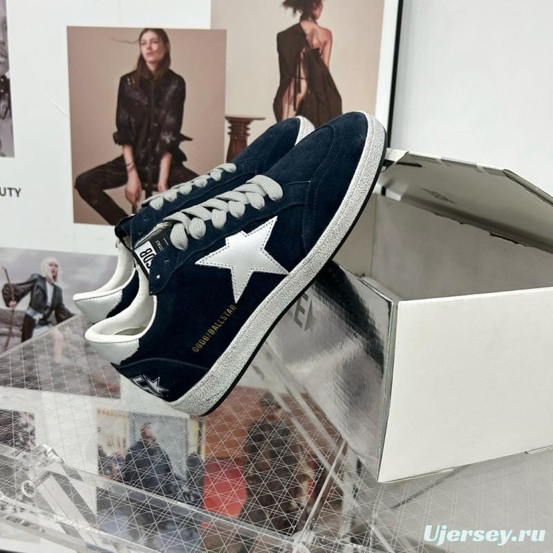 2024 Unisex GGDB Navy White Suede Leather Low-Top Sneakers MJ00260