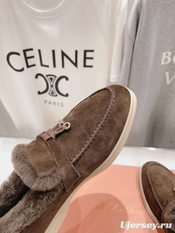 2024 Women Le Parmentier Brown Suede Shearling Loafer MJ00310