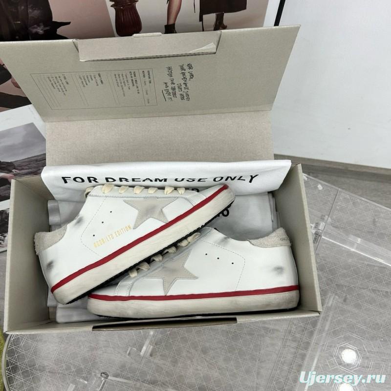 2025 Unisex GGDB White Red Original Leather Sneakers