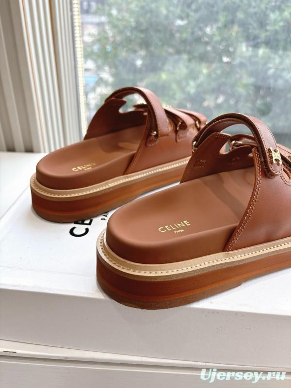 2025 CELINE Brown Leather Sandals