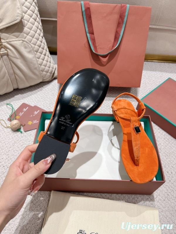 2025 LP Orange Suede Slippers