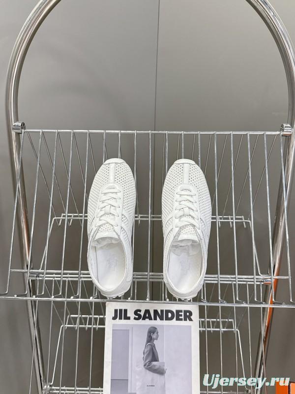 2025 Women Hermès White Leather Mesh Sneakers KFY00250
