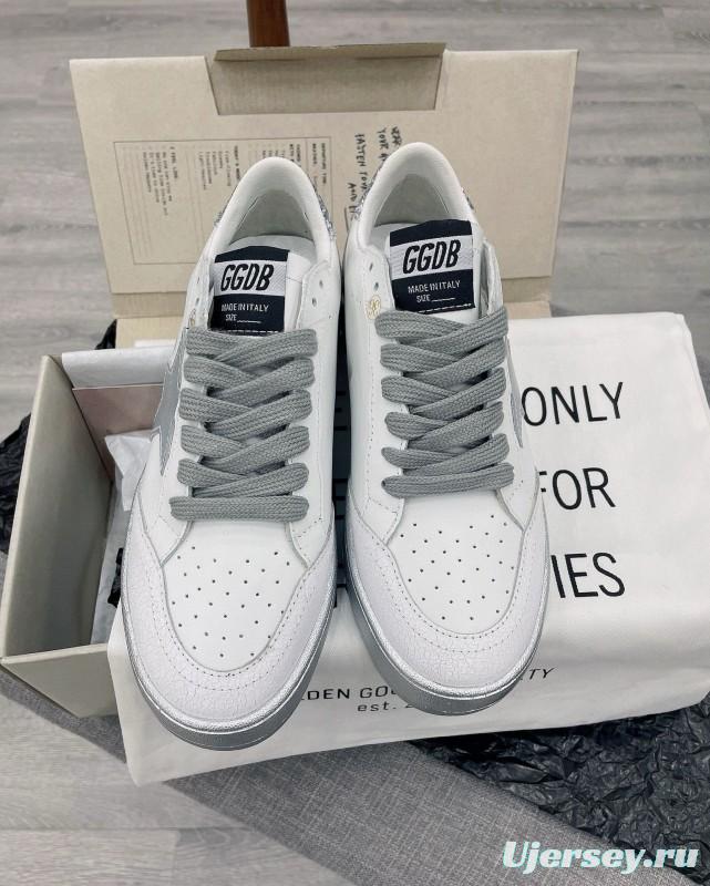 2024 Unisex GGDB White Silver Leather Sneakers MJ00260