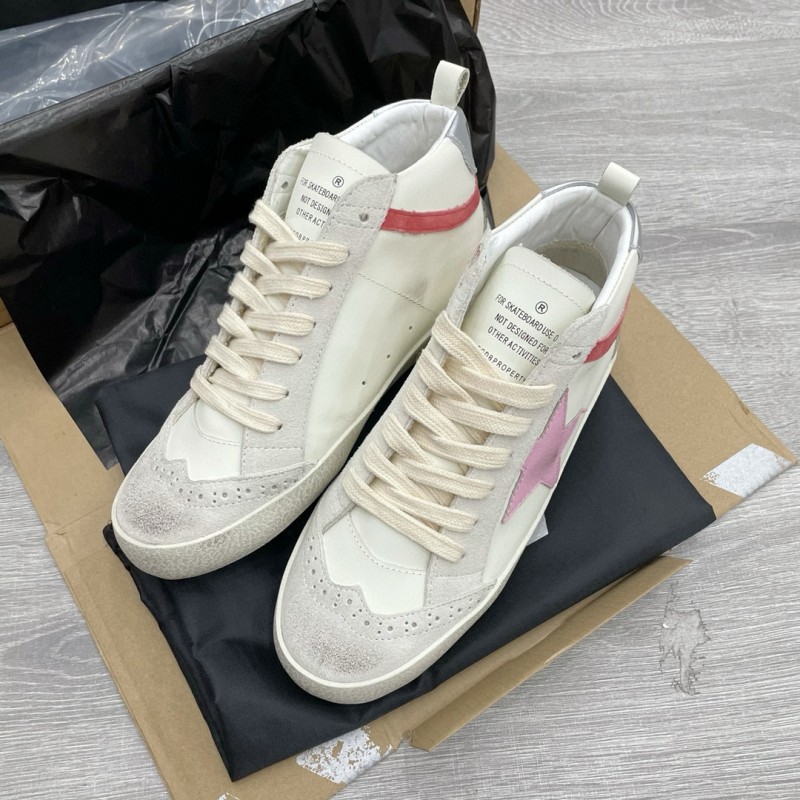 2024 Unisex GGDB White Pink Red Leather Suede High Top Sneakers MJ00300