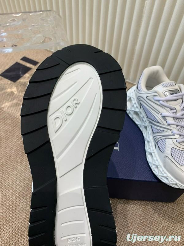 2024 Unisex Dior Beige Grey White Leather Mesh Sneakers MJ00400