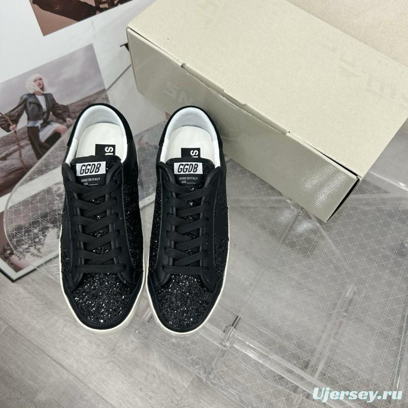 2025 Unisex GGDB Black Glitter Leather Sneakers