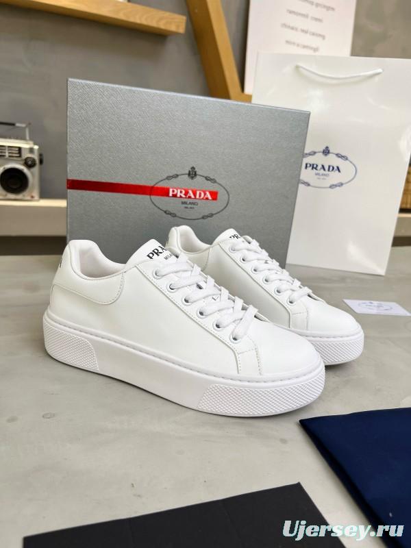 2024 Unisex Prada White Leather Sneakers MJ00310