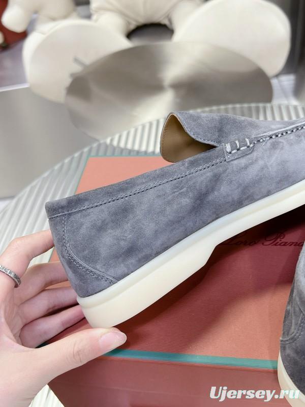 2024 Unisex Le Parmentier Grey Suede Loafers MJ00270