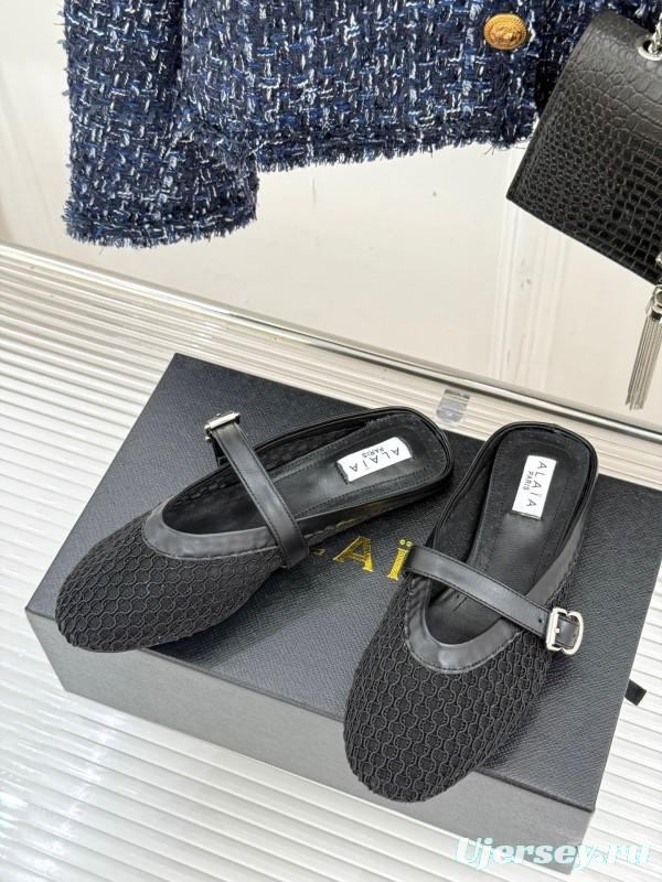 2025 Slippers YSL Black Mesh Leather