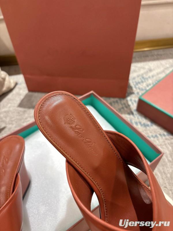 2025 Women Le Parmentier Brown Leather Sandals LY00300